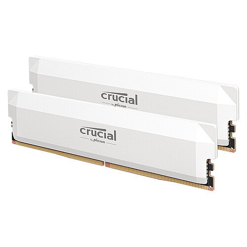 Crucial Pro DDR5 Overclocking 64 Go (2 x 32 Go) 6000 MHz CL40 Blanc